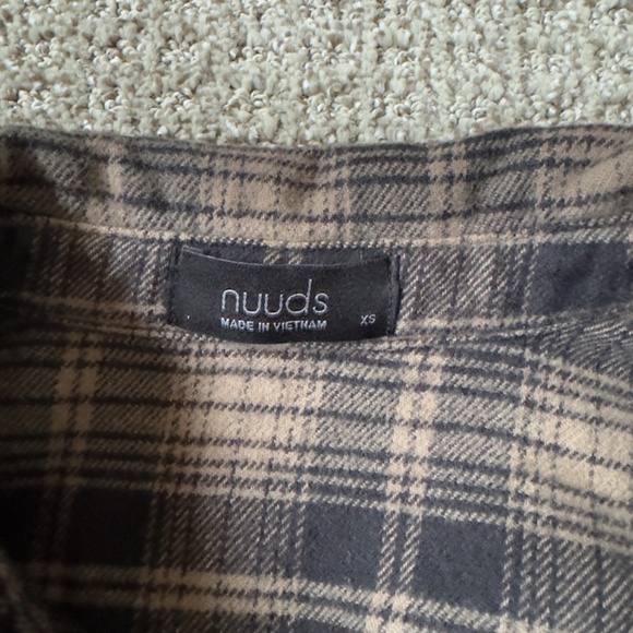 nuuds Boyfriend Flannel in Black / Mocha - Picture 3 of 4